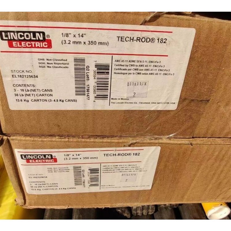 林肯182Nicro 70 15Mn镍基合金焊条 ENiCrFe-3镍V基电焊条3.24