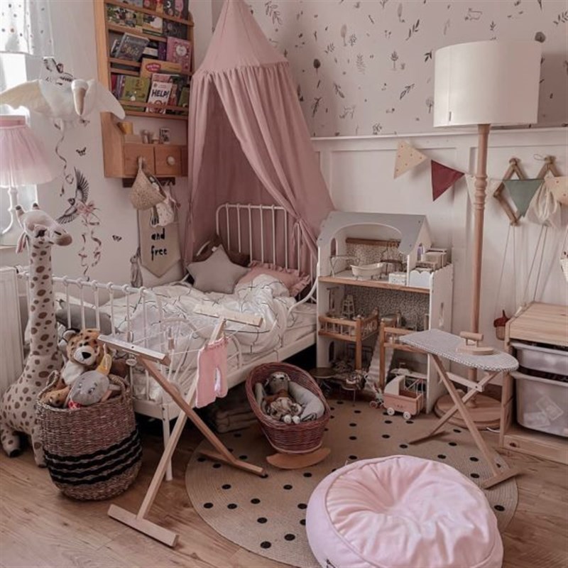 婴儿棉家c居帐篷儿童房装饰卧室 蚊帐白色北欧新款圆质儿童顶床幔