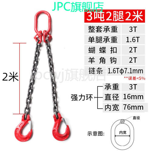 极速爆吊索具2g0吨25米4腿链条条吊索具组合3爪吊环吊钩挂钩行车