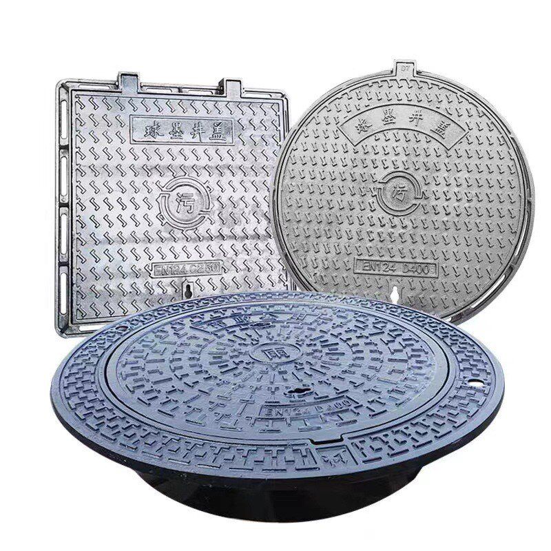 厂家现货球墨铸铁井盖雨s水下水道圆形700井盖市政井盖卡簧式井盖