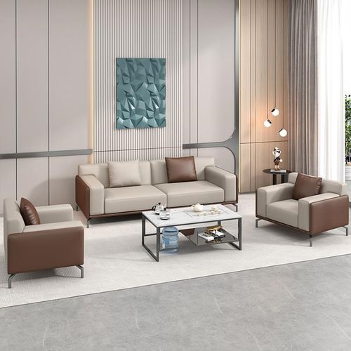 老板沙办公室f沙AK-47发商务会贵宾接待三人位代简约发茶几组现客