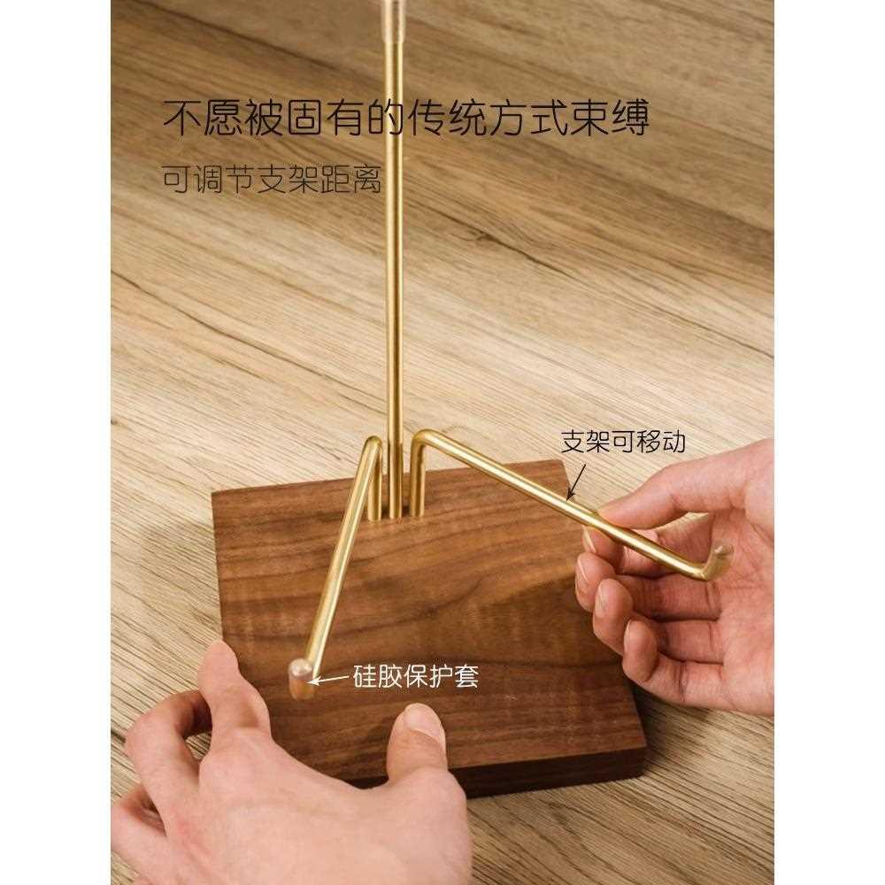 盘子展示支架托实木牌茶饼瓷盘器观赏盏碟摆件装饰黑胶唱片CD架子