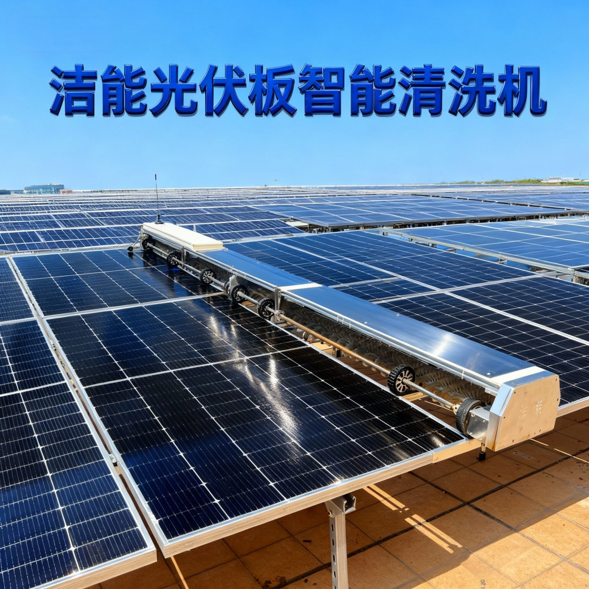 洁能挂式清洁全自动光伏板清洗机屋顶清洗设备太阳能板清洗机器人