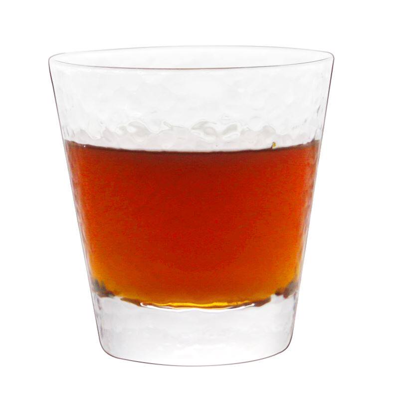 九土手工锤纹杯子厚底玻璃水杯家用绿茶杯啤酒威士忌杯冷饮果汁杯