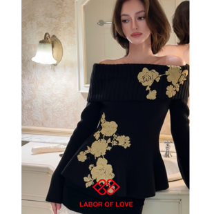 鹦鹉梨严选 乌金釉彩 Labor Love 重工刺绣毛衣25AWWJYC