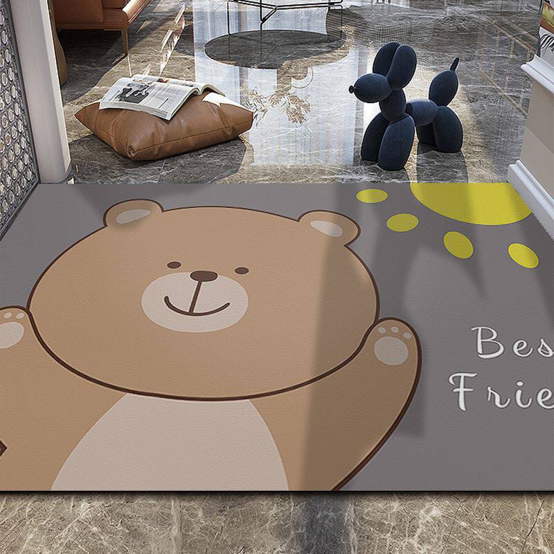 入户门地垫PU进门卡通门口脚垫可擦免洗家用进户皮革地毯可裁剪