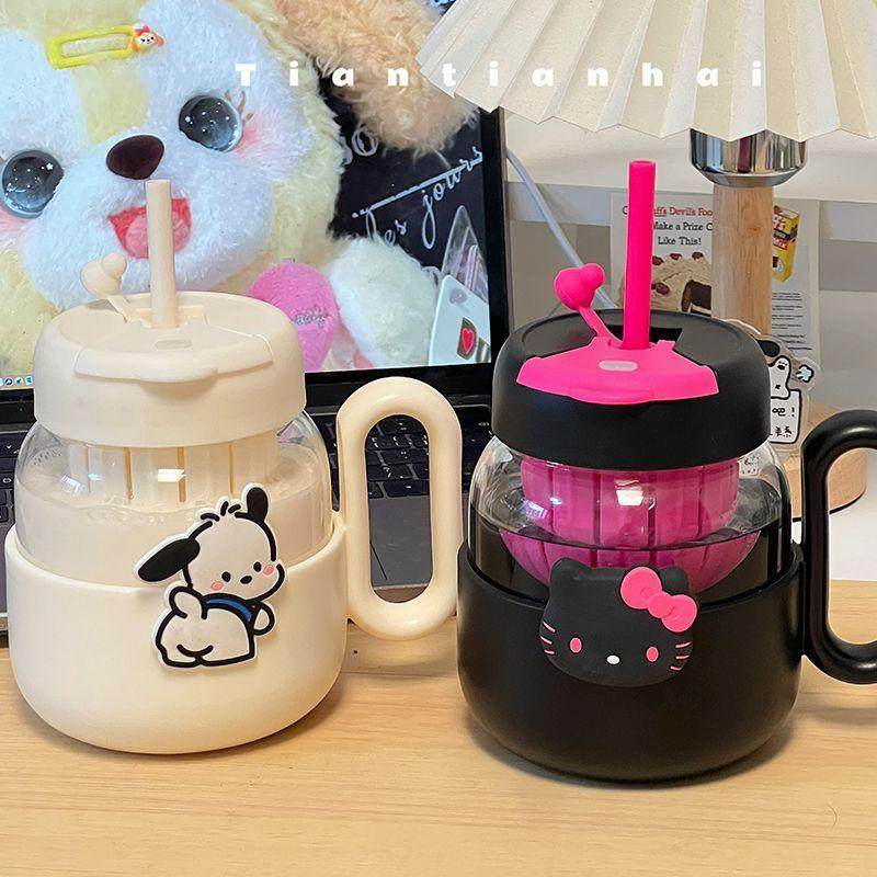 吸管水杯女生高颜值2024新款玻璃杯夏天茶水分离杯子办公室大容量,餐饮具,玻璃杯,淘宝优惠券,粉丝福利购,淘宝优惠卷