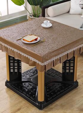 桌布防水防油防烫免洗正方形烤火罩电炉取暖桌套罩麻将桌子皮罩套