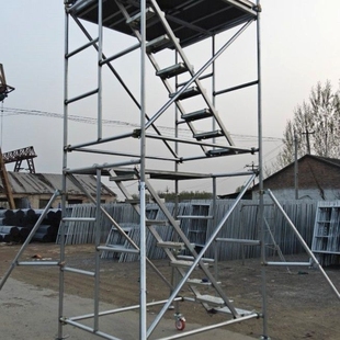 镀锌移动脚手架厂家直销梯形架门架活动架全套加厚装修架子手脚