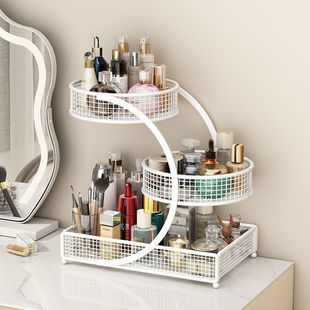 床头柜上放的收纳盒化妆品桌面置物架高级感梳妆台护肤品整理架宿