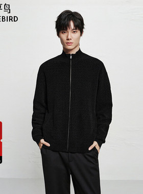 【商场同款】太平鸟男装毛衫25冬季新款雪尼尔开衫潮 B2EAF413B