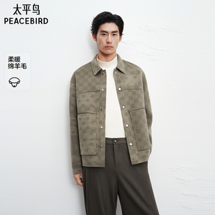 双面提花冬季 太平鸟男装 保暖羊毛呢夹克B1BCF4420 商场同款