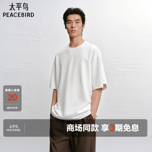 【商场同款】太平鸟男装T恤26夏季凉感冰藻泥短袖潮 B2CNG2260