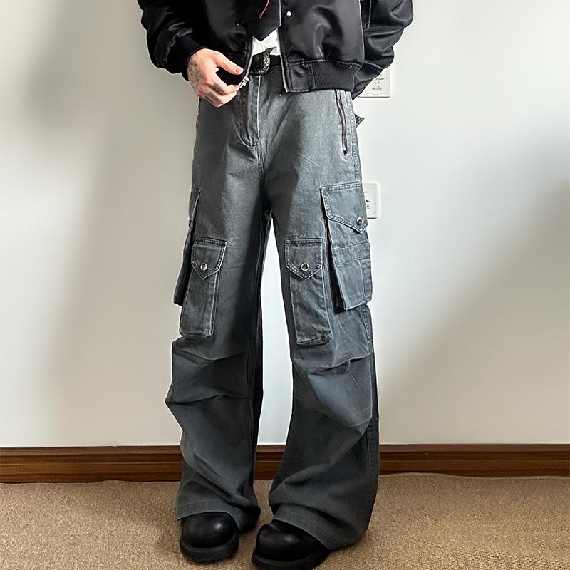 0204MAISTEP多口袋双压褶工装裤