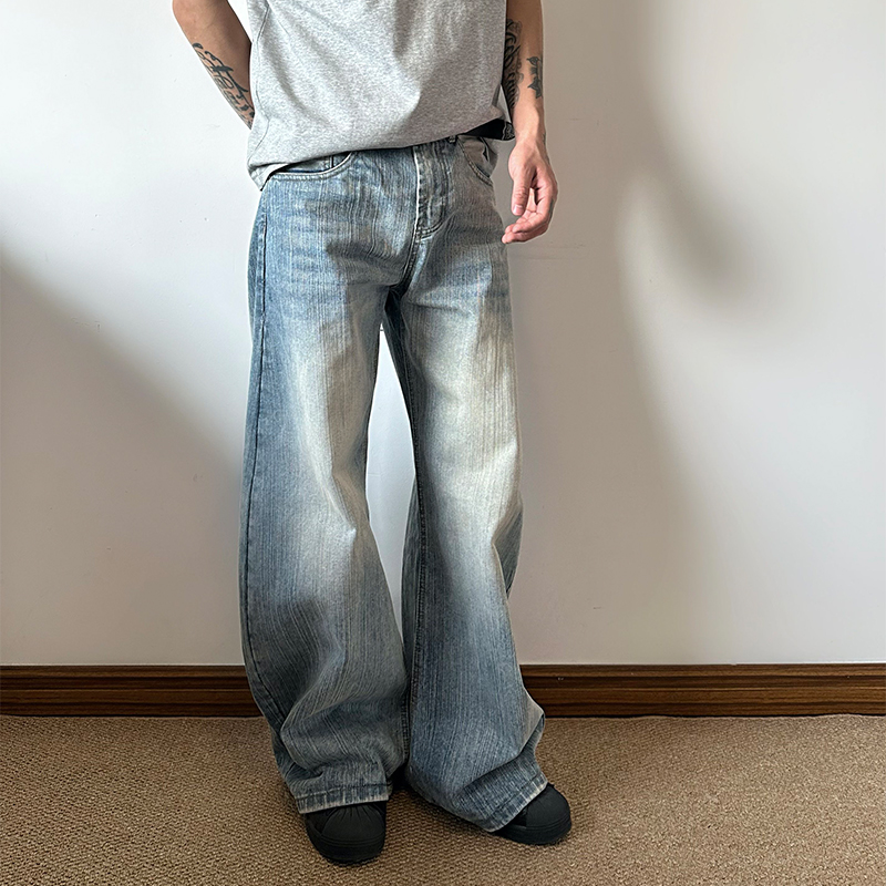 0204MAISTEP竹节纹设计感牛仔裤