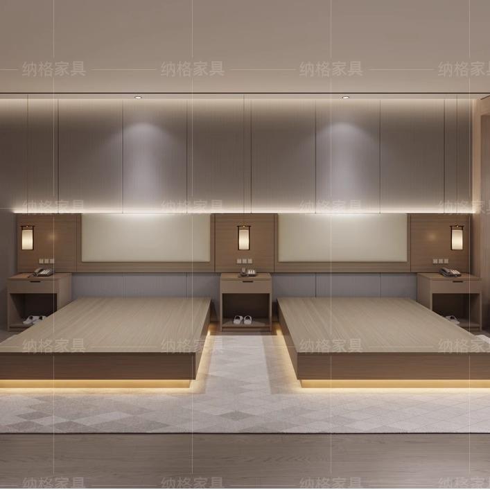 酒店专用床宾馆家具标间全套定制全季旅馆式公寓大床民宿客房双床