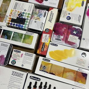 德国史明克学院级固体水彩套装 彩色铁盒24色12色半块2018年圣诞款