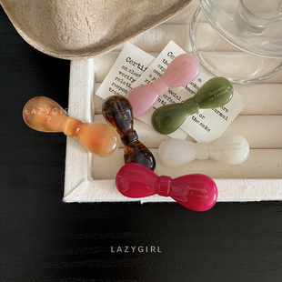 醋酸金标可爱小蝴蝶结发夹ins博主同款 迷你侧边发卡刘海夹小号新