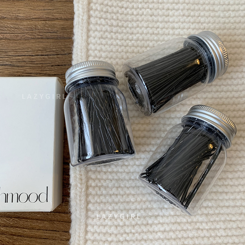 黑色罐装一字夹碎发神器成人新款