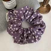 韩国发饰 紫色碎花大号发圈发绳肠圈ins博主同款 温柔气质头绳头饰