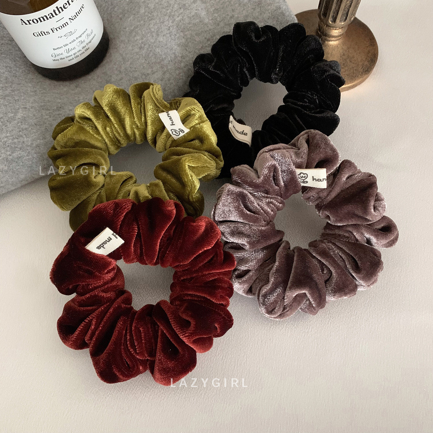 秋冬实用丝绒小肠发圈女ins博主