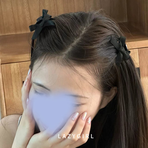 新款缎面蝴蝶结小抓夹精致公主头
