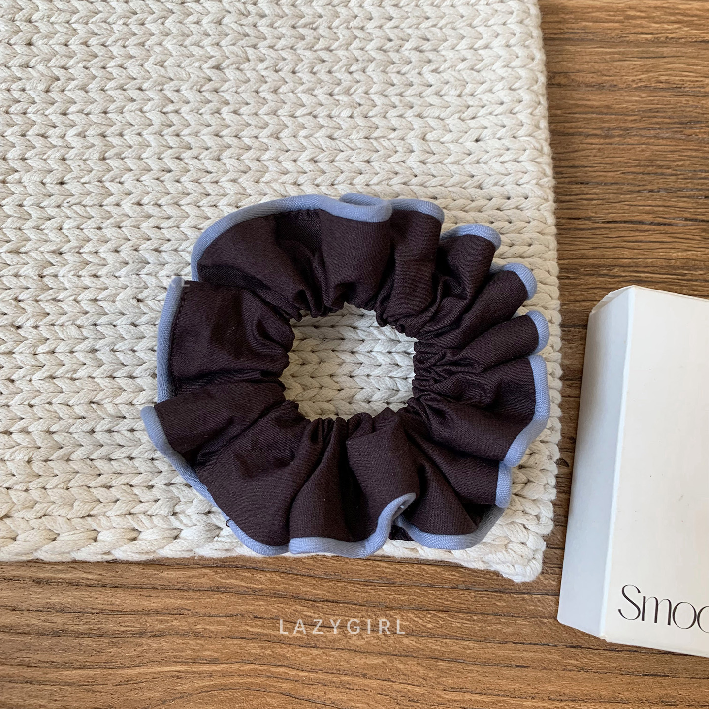 通勤中号~简约肠圈发圈木耳边花