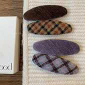 紫色系格纹发夹女刘海夹后脑勺头饰ins博主同款 经典 BB夹 少女顶夹