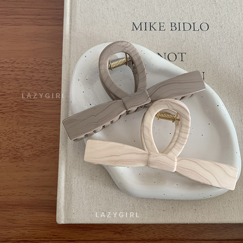 法式奶糖色系~加大号蝴蝶结发夹