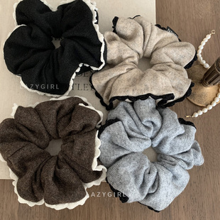 氛围感大号肥肠圈2026新款 高品面料 秋冬温暖羊绒发圈ins博主同款