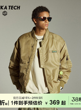 GuukaTech美式夹棉飞行员夹克棉衣男冬季 刺绣棒球服棉服保暖外套