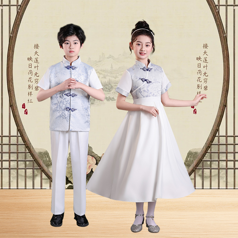 新款儿童合唱服男女童演讲合唱服
