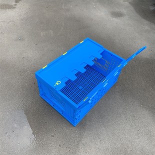 230mm R400 带盖塑料折叠筐 镂空长方形蔬菜水果转运框600