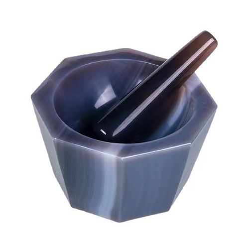 厂家加深型d天然玛瑙研钵含棒 实验室耐磨玛瑙乳钵 玛瑙研磨钵