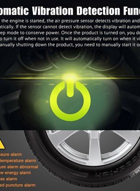 Wireless Solar Tpms Car Tire Pressure TemperatureV Monitorin
