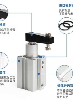 气立可SCR SCL 12 16p 20 25 32 40 50 63x10x20x25x50FSD夹持气