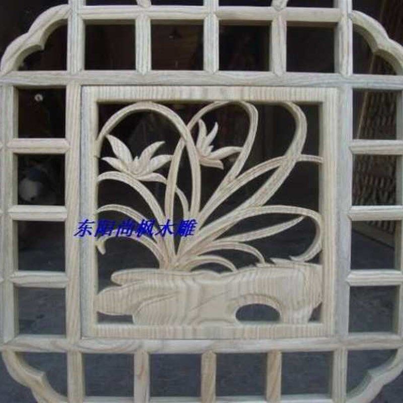 速发中式仿古实木花格月洞门电视A书房n客m厅背景墙玄关装饰隔断