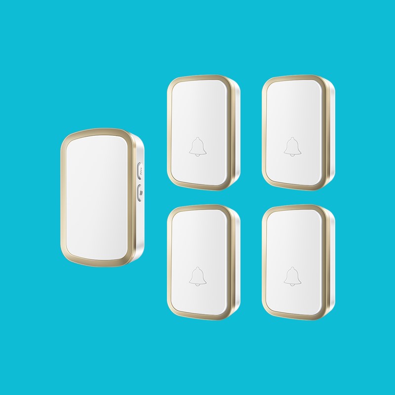 无线门铃免插电四拖一远距离遥控直流门玲K家用呼叫器提示器电池