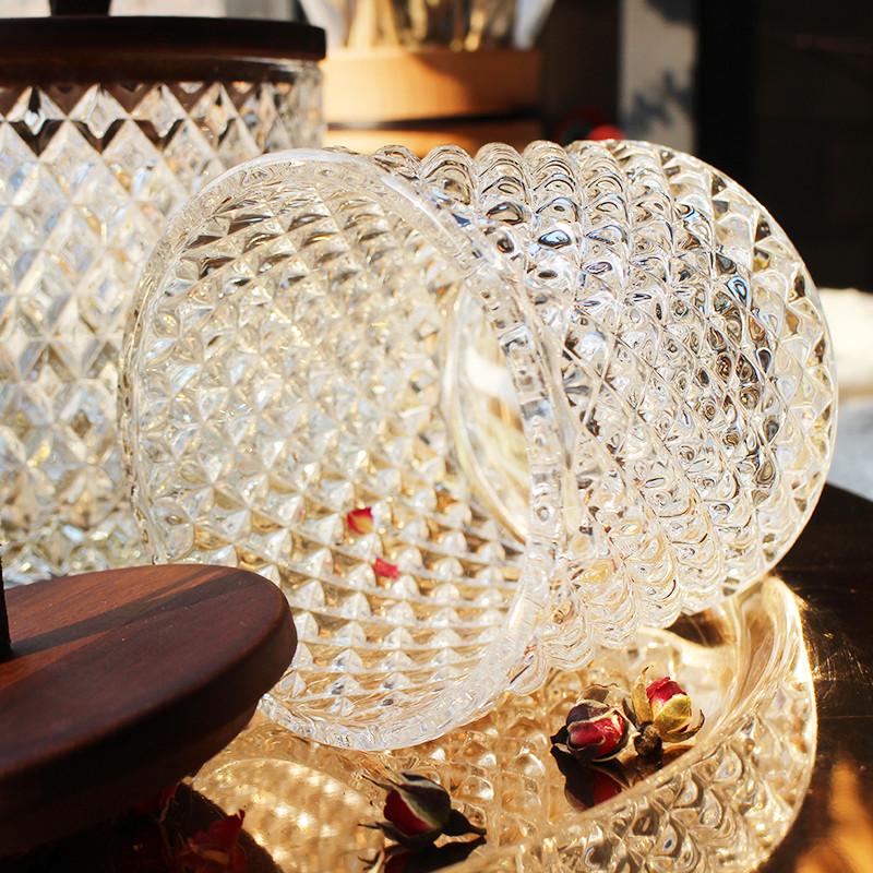 7L欧式玻璃e密封罐化妆棉收纳罐用桌面牙签罐棉签收纳盒防尘带盖