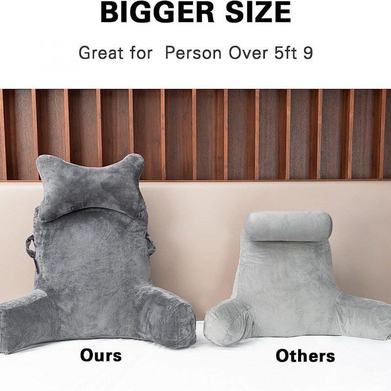 办公室护腰靠枕跨境亚马逊可拆洗床D头靠垫PP棉压缩阅读枕有扶手