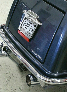 Rivco哈雷20年正m三轮加装后护杠 CVO三轮电镀后保险杠0530-1327