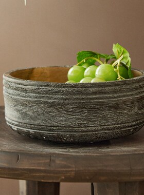 新中式装饰木碗芒果木果盘样板间茶几餐厅民宿装S饰品收纳托盘摆