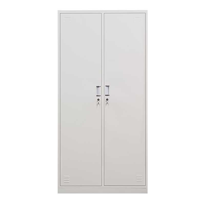 钢制宿舍2二门双门换衣铁皮衣柜员工更衣柜家Q用带锁浴室收纳柜子