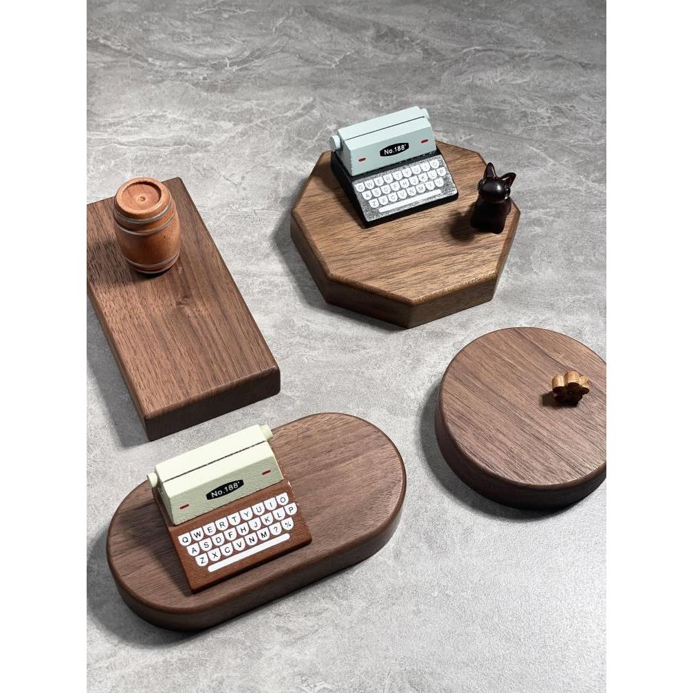 北美黑胡桃木汽车载diy手办底座佛像摆件装饰手办玩偶积木底托盘