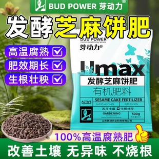 芝麻饼肥发酵菜籽饼豆粕肥豆饼有机肥养花种菜通用发酵腐熟花肥料