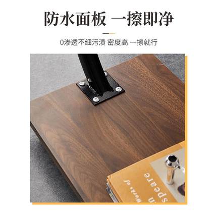 可移动边几沙发边桌C型小茶几带轮小推车轻奢实木色客厅侧边柜子