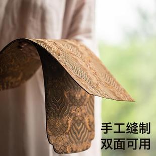 禅意茶席真丝云锦桌旗中国风古典纹样茶桌布高档茶壶垫杯垫 新中式