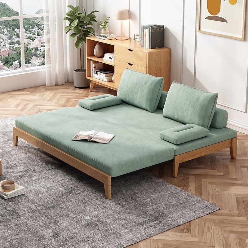 马氏皇庭折叠沙发床两用实木小户型简约客厅书房伸缩多功能推拉床