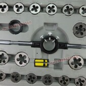 45件公制英制丝锥板牙套装 v手用丝攻扳手板牙绞手公制丝攻组合套