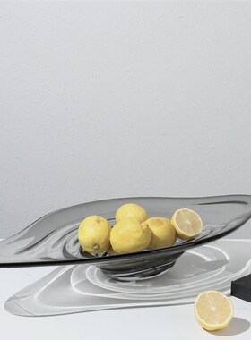 现代轻奢软装家居玻璃果盘样w板间客厅餐厅收纳托盘家用款简约摆